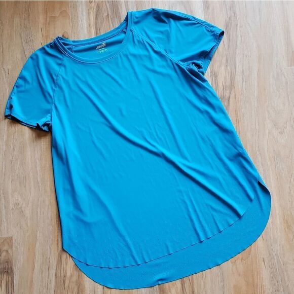 🔺️Avia Blue Hi-Low Athletic Short Sleeve Top - Picture 1 of 10